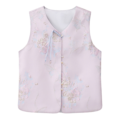 新中式国风圆领马甲女古风背心