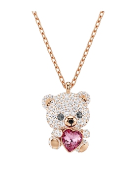 【新品】施华洛世奇Idyllia爱心泰迪熊项链吊坠锁骨链情人节礼物