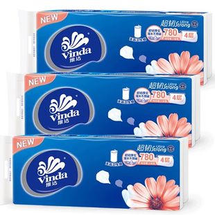 维达卷纸4层78g超韧无芯卷筒纸巾家用厕纸擦手纸家庭实惠装卫生纸