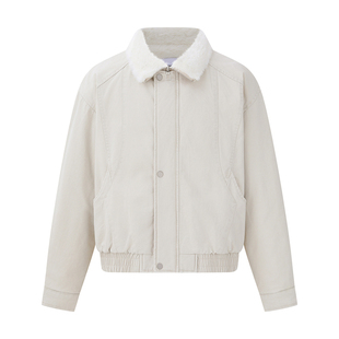 日系复古毛里立领工装夹克男宽松飞行员棉衣外套潮流保暖冬季棉服