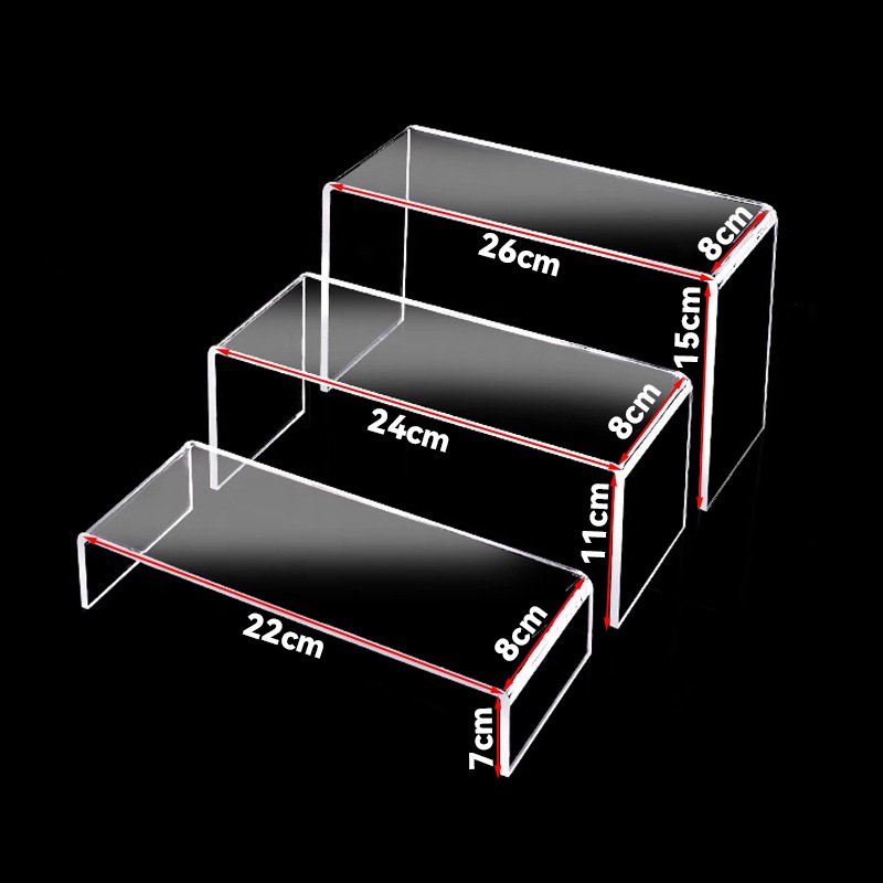 亚克力U型展示架透明增高鞋架首饰展示架折弯化妆品展示台陈列架