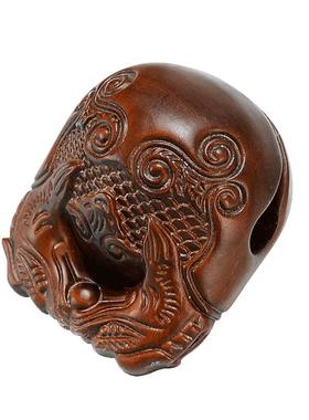 办公室闯隆黄杨木实木木鱼摆件