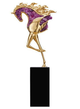 客厅轻奢高档铜马摆件