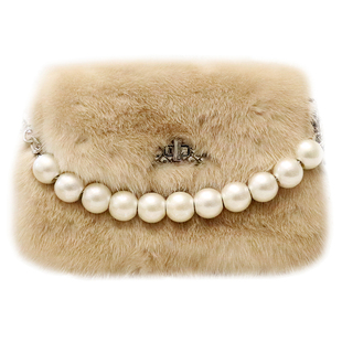 小众高级感洋气真水貂毛毛绒包包手提单肩斜挎皮草女包2025冬新款