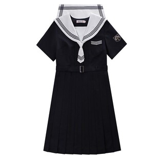 樱花家族原创jk制服连衣裙【清野夏】校供感白三本短袖百褶裙套装