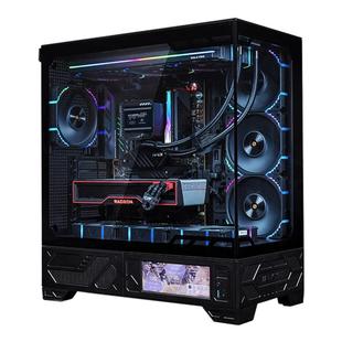 VK瓦尔基里VK03M海景房无立柱ATX背插带屏幕360水冷屏显电脑机箱