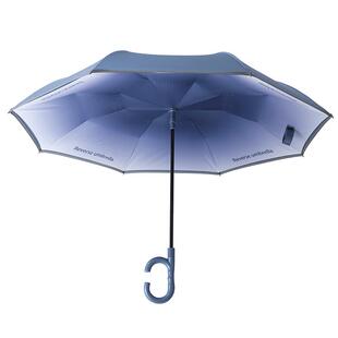 渐变自动车载反向伞双层加大加固加厚抗风长柄大号雨伞女晴雨两用