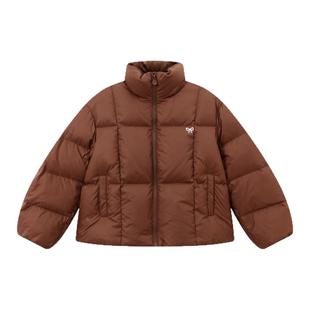笛莎童装女童羽绒服冬季新款儿童中童宝宝短款上衣立领面包服加厚