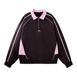 BJHG不计后果polo领美式卫衣男款运动春季新款撞色重磅针织上衣女