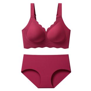 本命年红色内衣套装女2026马年大胸显小大码提拉聚拢防下垂文胸罩