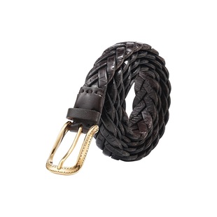 Truffaut男士皮带时尚百搭真皮针扣商务正装编织腰带男款休闲夏季