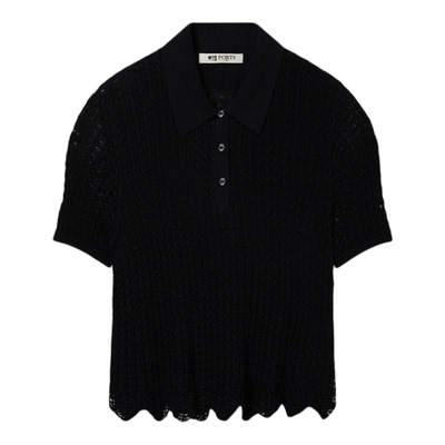 【新品】PORTS 1961春季女士经典LOGO贴布标POLO领短袖套头毛衣