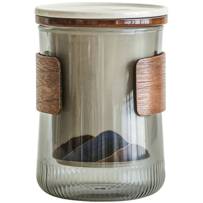 山山而川玻璃杯大容量带过滤简装