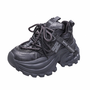 厚底增高老爹鞋女款2025新款冬加棉小个子不累脚巨好看加绒运动鞋