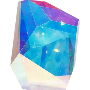 镭射亚克力板炫彩板加工七彩虹异形水晶菱形盒子柱体展厅门店定制