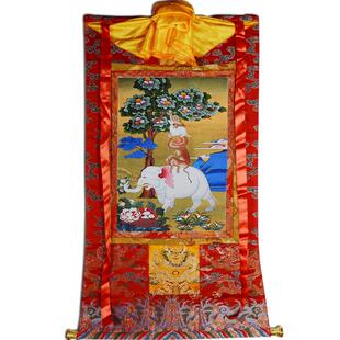 藏村 和气四瑞中式天然矿物颜料唐卡装饰画吉祥手工唐卡挂画