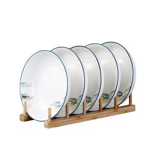 盘子碗家用2026新款釉中彩盘组合创意圆形深菜盘碟子鱼盘饭盘套装