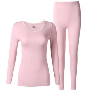 浪莎秋衣秋裤女士套装薄款美体紧身打底棉毛衫内穿秋冬季保暖内衣