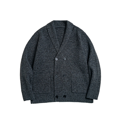 「粗犷绅士」青果领毛衣开衫外套