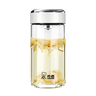 希诺正品单层玻璃杯小巧便携茶杯个人专用水杯新款夏天外带杯子女