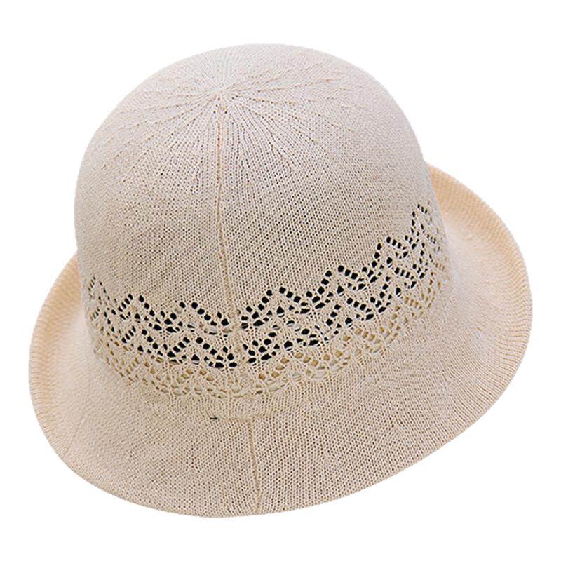夏季防晒镂空遮阳纯色卷边渔夫帽