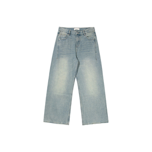 CountryMoment【男女同款】美式复古做旧阔腿牛仔裤直筒宽松长裤