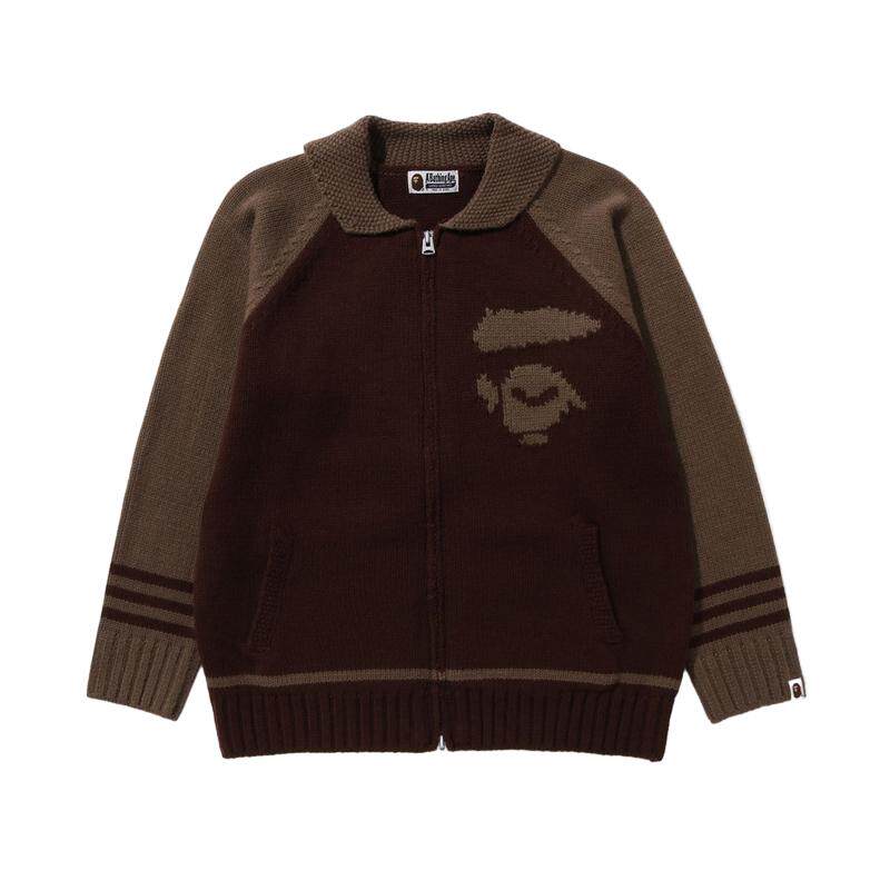 粗针考津毛衣外套针织开衫BAPE