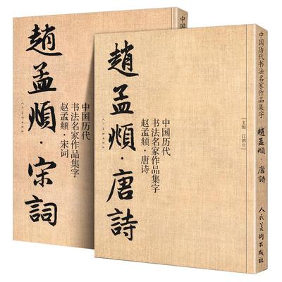全套2册 赵孟頫宋词+唐诗 中国历代书法名家作品集字 繁简对照毛笔临帖集字古诗词赵孟俯行书楷书行草字帖临摹范本大字版人民美术