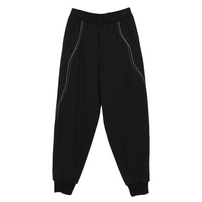 MOVEUP幻走2025冬季趣味章仔松紧腰宽松束脚卫裤休闲裤女加绒加厚