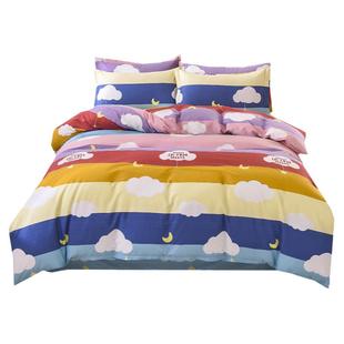 一米三五床笠款四件套全棉纯棉1.35儿童5二8八1米35床罩三件套135