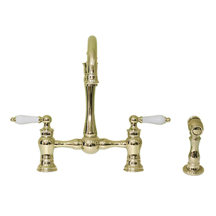 banmell 出口北美 NP嘴 三孔带喷头 锆金复古美式法式厨房水龙头