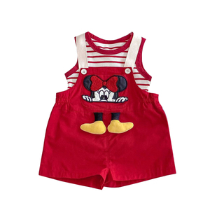 宝宝背带裤套装夏季薄款女童衣服夏装超萌可爱小女孩背心外出童装