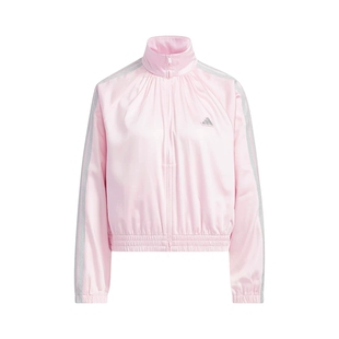 adidas阿迪达斯三条纹舞动系列粉色外套2026春女梭织夹克 KS0038