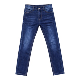 夏季12初中学生13男孩14牛仔裤15岁青少年大童薄款修身直筒长裤子