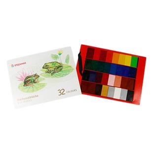 华德福社区店史都曼Stockmar儿童早教安全绘画蜡块蜡棒32色纸盒装