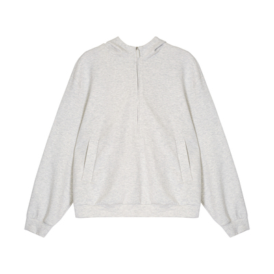 通勤连帽半拉卫衣卫裤两件套套装