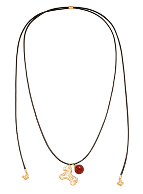 Meililove莓拉马上开花蜡绳项链