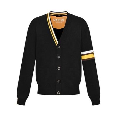 RARE威雅男装间条黑色针织外套