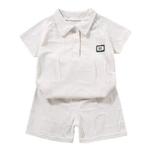 夏季儿童POLO衫短袖套装男孩子女童时尚短裤休闲服小宝宝运动套潮