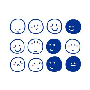 网红笑脸打卡拍照布置墙面装饰克莱因蓝摆件奶茶咖啡店形象背造景