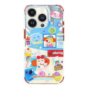 PaPaPa制造局 [狗狗派对]可爱亮闪四角开孔磁吸可挂绳适用于苹果手机壳17promax手机壳iPhone16pro保护套