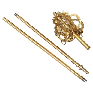 黄铜禅杖铜摆件九环锡杖少林方丈大玄奘手杖护法 6股18环 9股27环