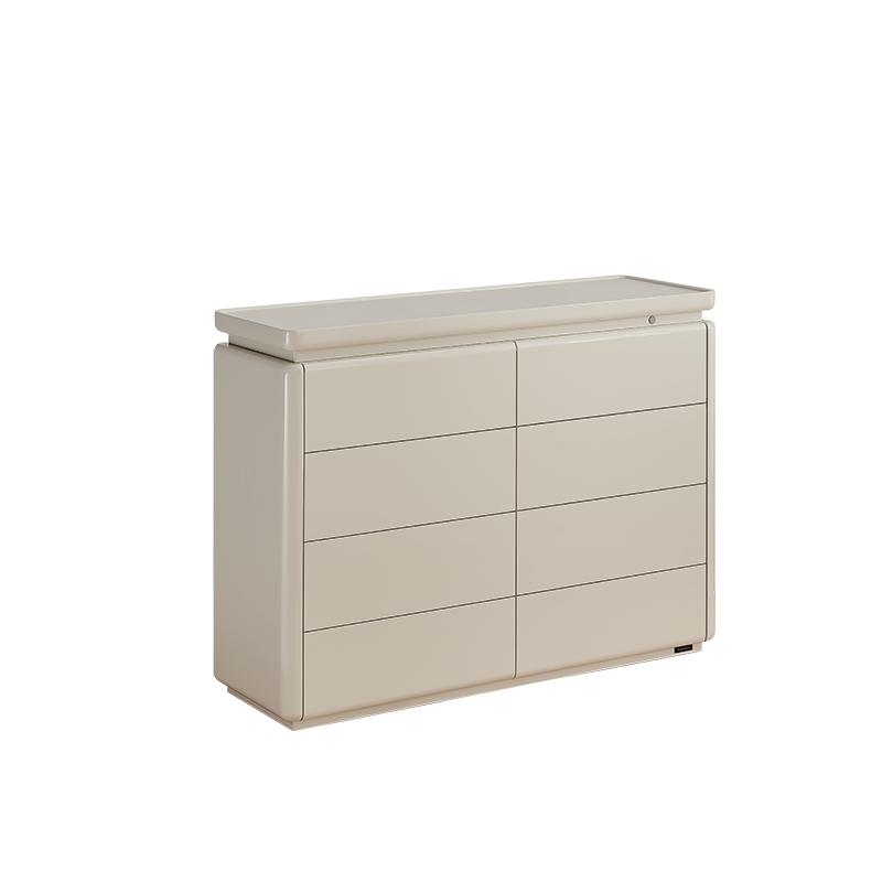 全友家居奶油风超薄八斗柜卧室靠墙储物柜床尾柜客厅置物收纳柜