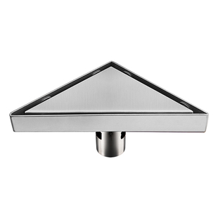 墙角加厚防臭卫生间隐形地漏可镶砖圆形三角50管枪灰色淋浴房黑色