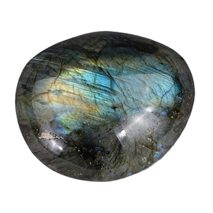 天然拉长石手把件原石收藏观赏灰月光水晶矿物标本盘玩光谱石头