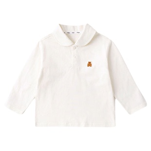 儿童纯棉T恤嘟嘟家春季打底衫女童男童白色衬衣上衣衬衫宝宝童装