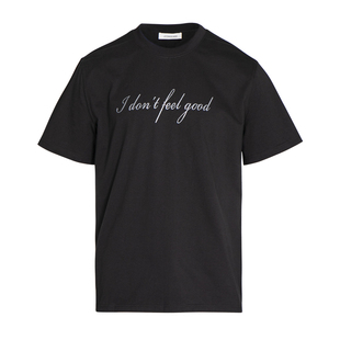 LEONSENSE力上司 银色字母印花短袖T恤精梳棉圆领夏日男女款新品