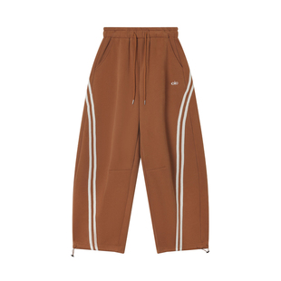 熙薇SIVI卫裤女加绒加厚抽绳潮牌冬季运动灰色束脚休闲阔腿弯刀裤