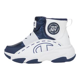 Champion冠军男女童鞋25冬季经典LOGO标拉链休闲高帮加绒雪地靴