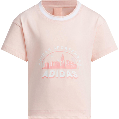 Adidas/阿迪达斯正品2025夏季款小童日常针织休闲短袖JL7576